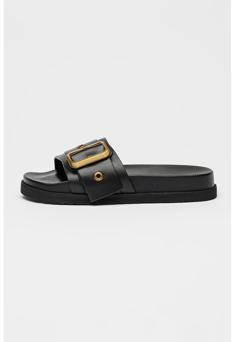 Papuci de piele Ellie - Negru