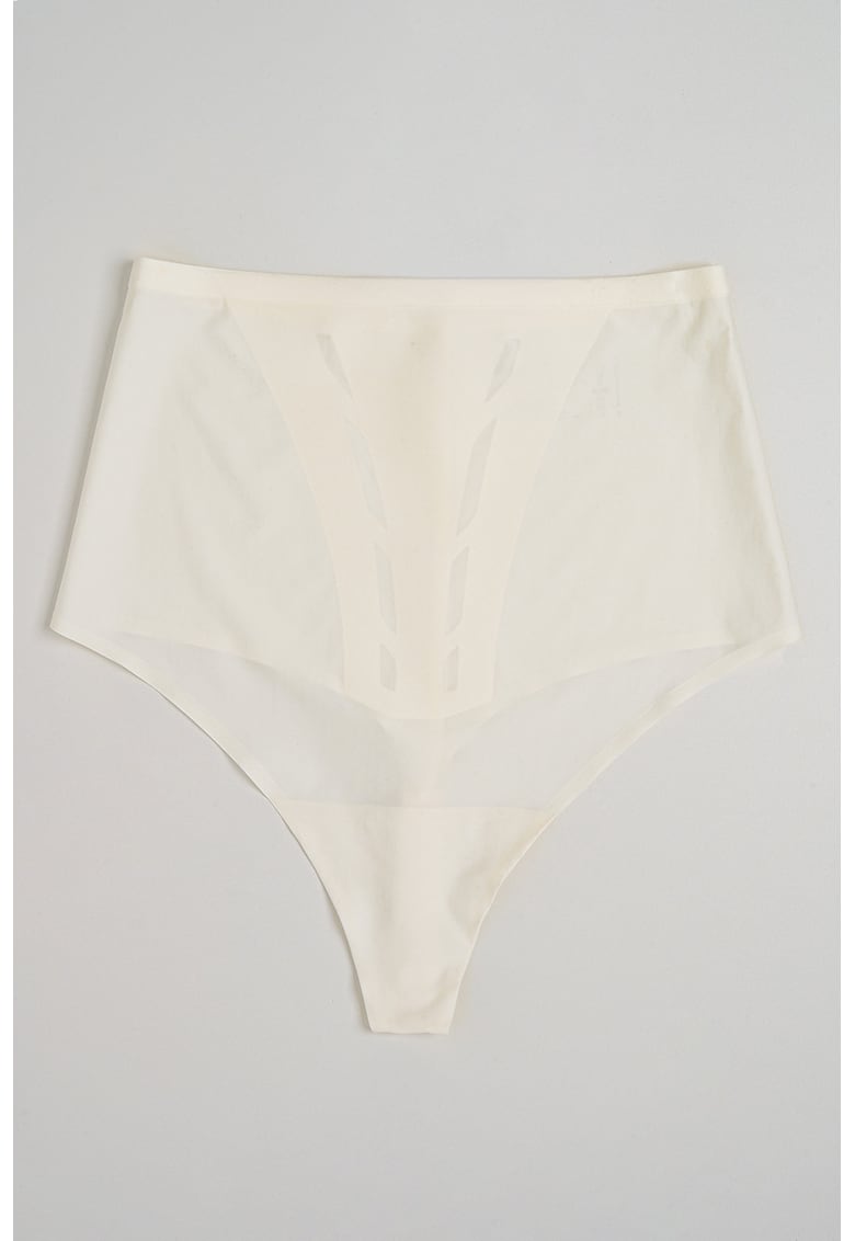 Chiloti tanga modelatori cu talie inalta Shape Smart - Alb