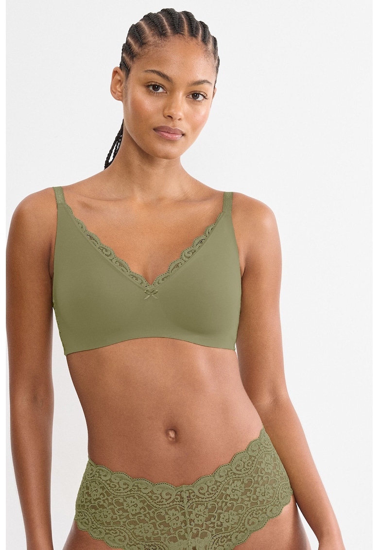 Sutien cu insertii de dantela Amourette - Verde feriga