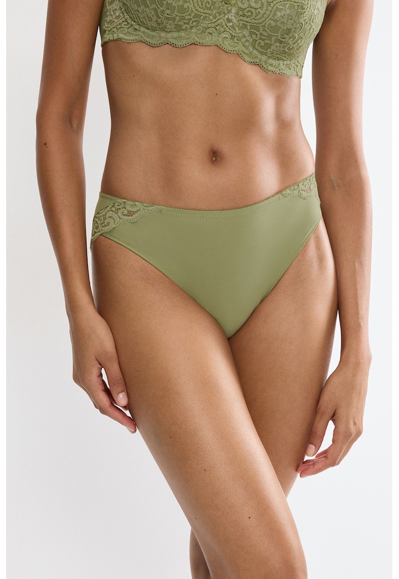 Chiloti cu garnituri de dantela Amourette - Verde feriga