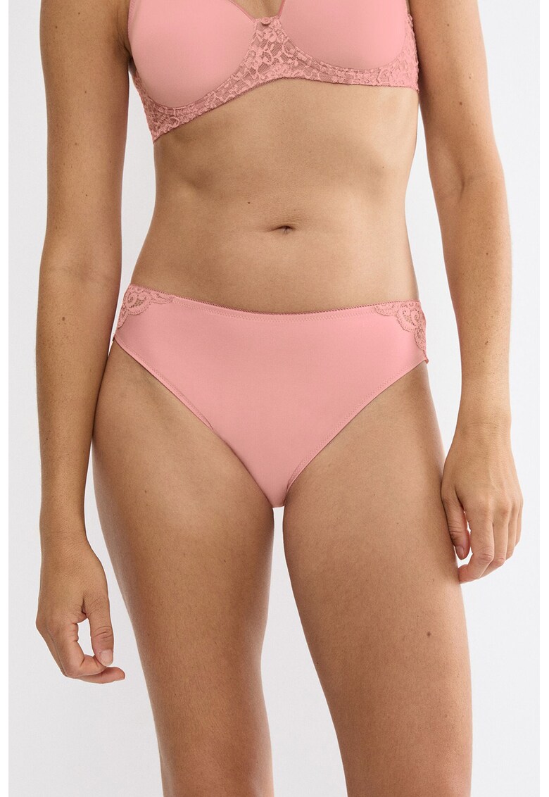 Chiloti cu garnituri de dantela Amourette - Roz pastel