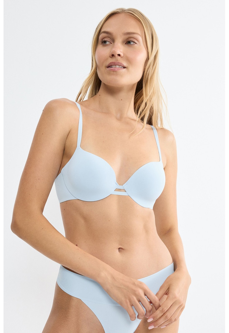 Sutien uni cu burete - Albastru pastel