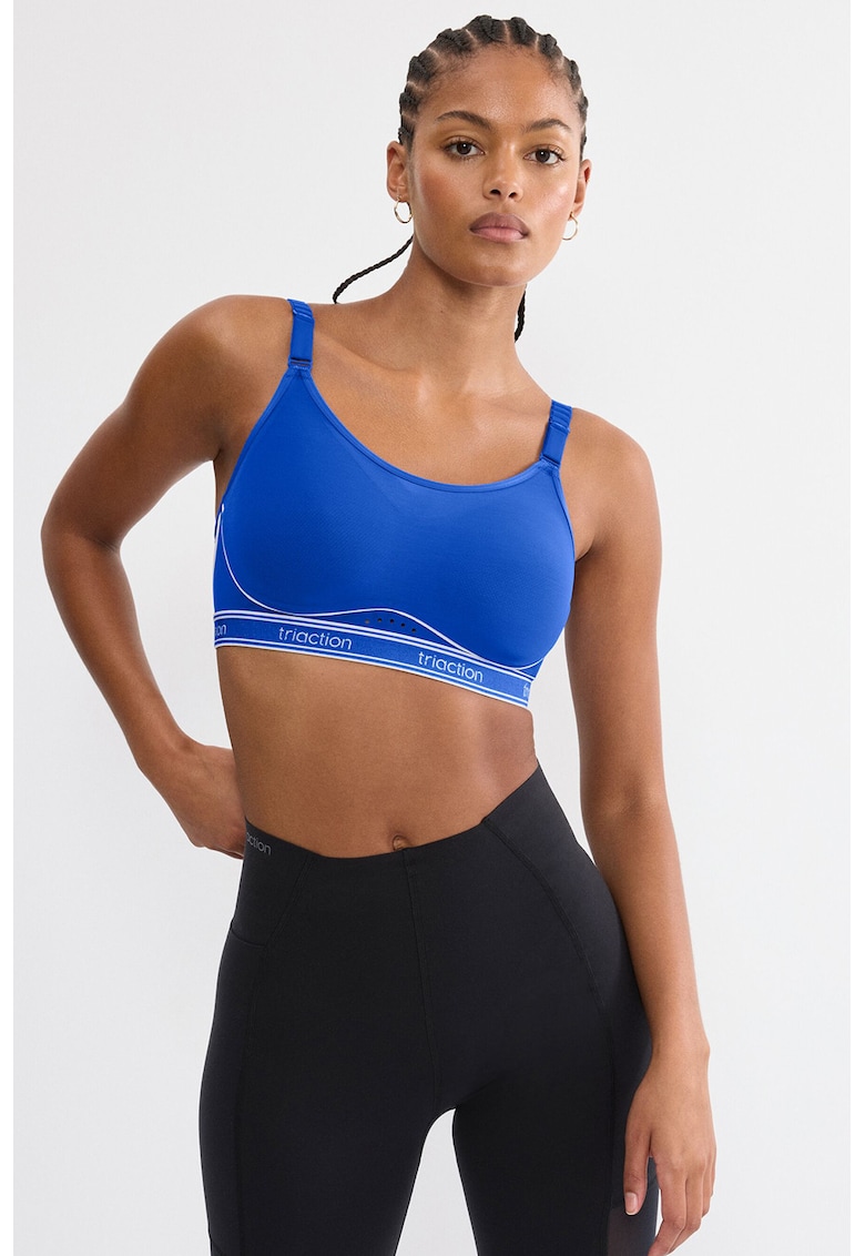 Bustiera cu burete si banda elastica - Albastru royal/Alb optic