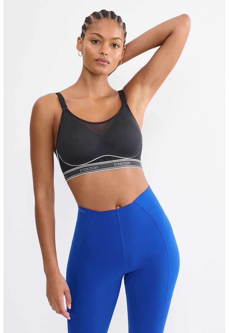 Bustiera cu burete si banda elastica - Gri deschis/Gri antracit