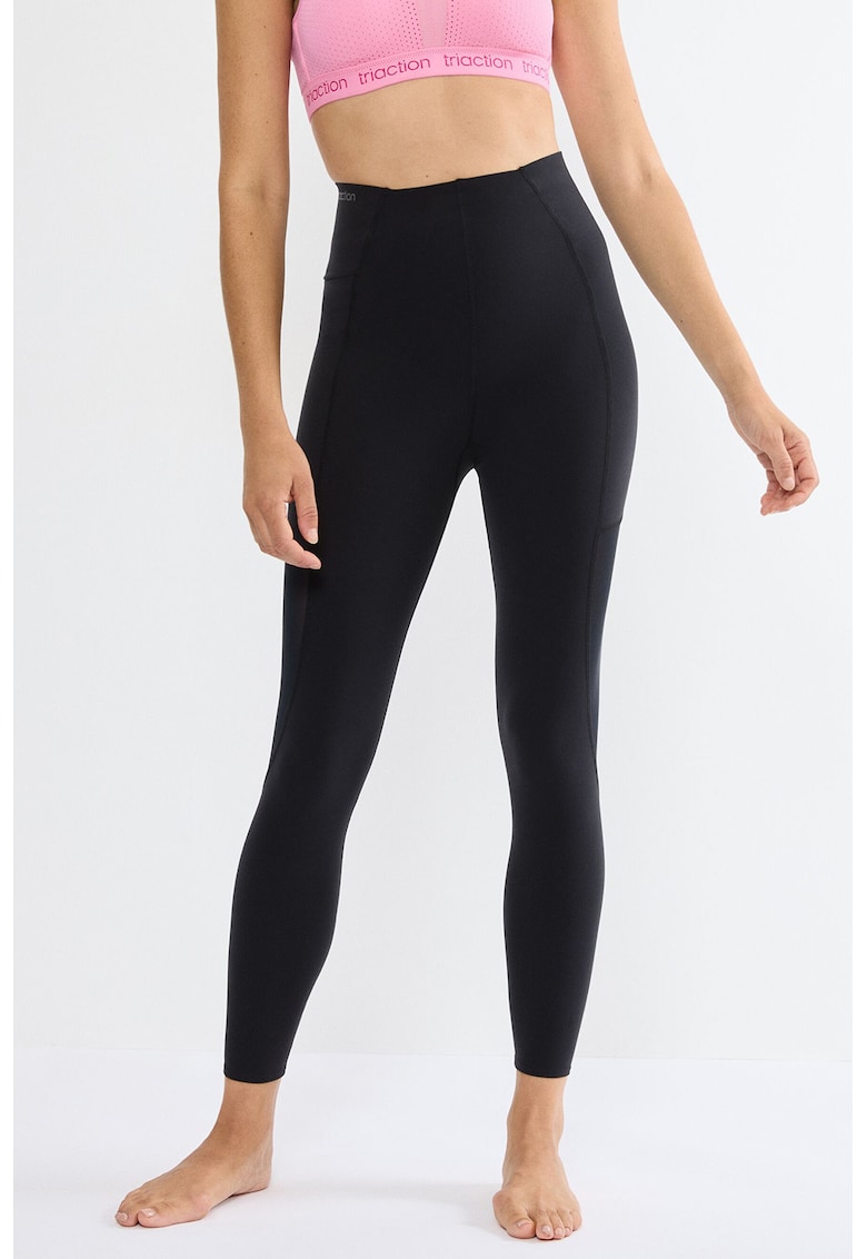 Colanti crop cu talie inalta - Negru