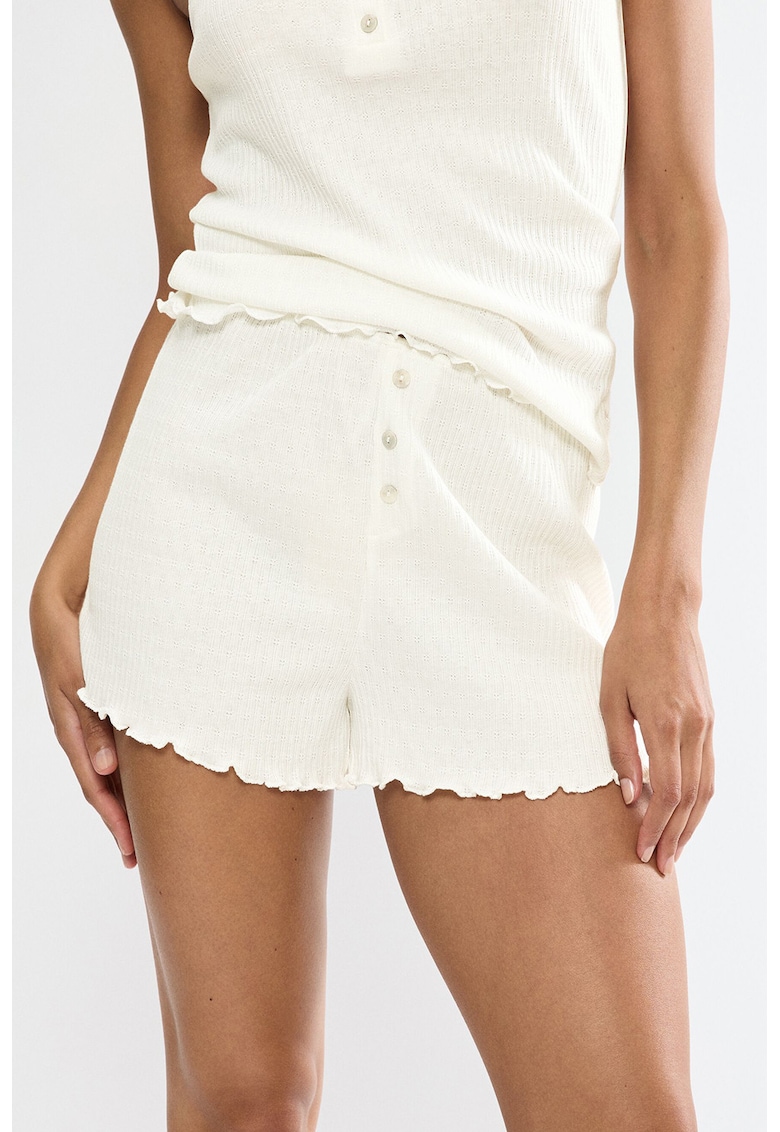 Pantaloni de pijama din amestec de bumbac - Alb murdar