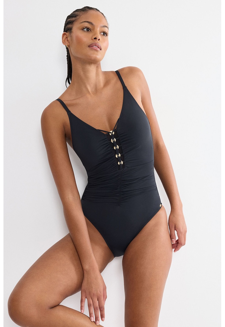 Costum de baie intreg Summer Twist - Gri antracit