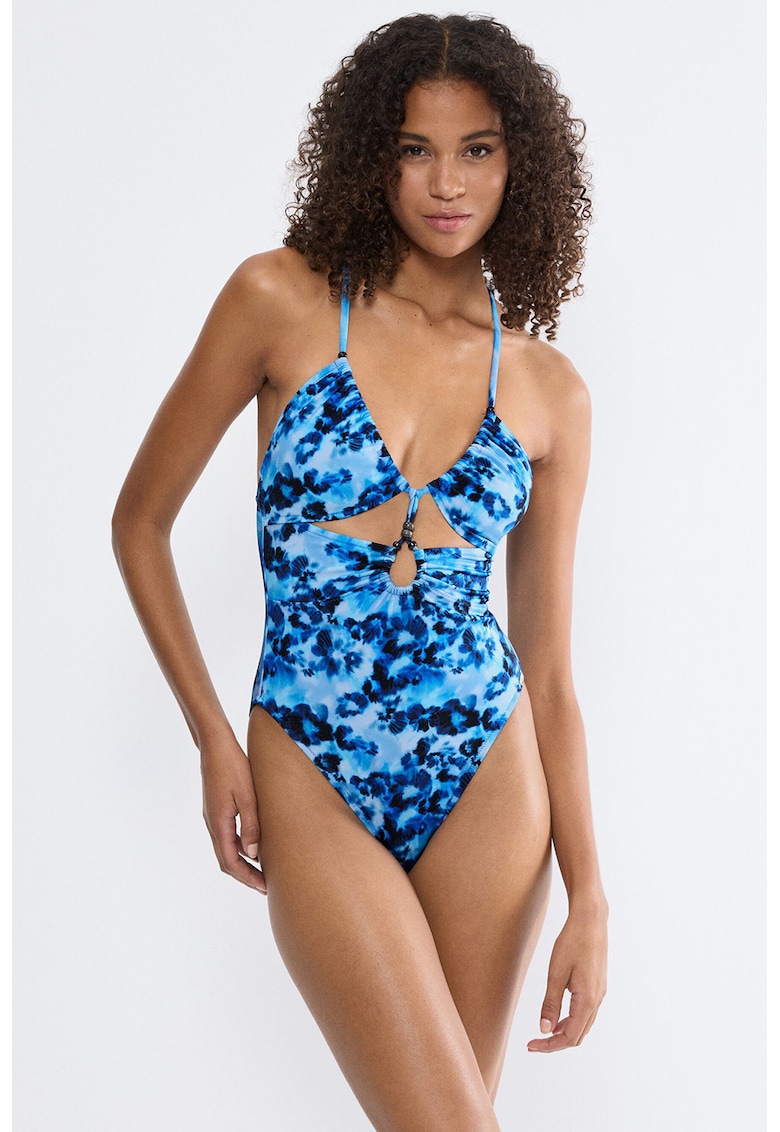 Costum de baie intreg Midnight Swim - Albastru royal/Albastru deschis