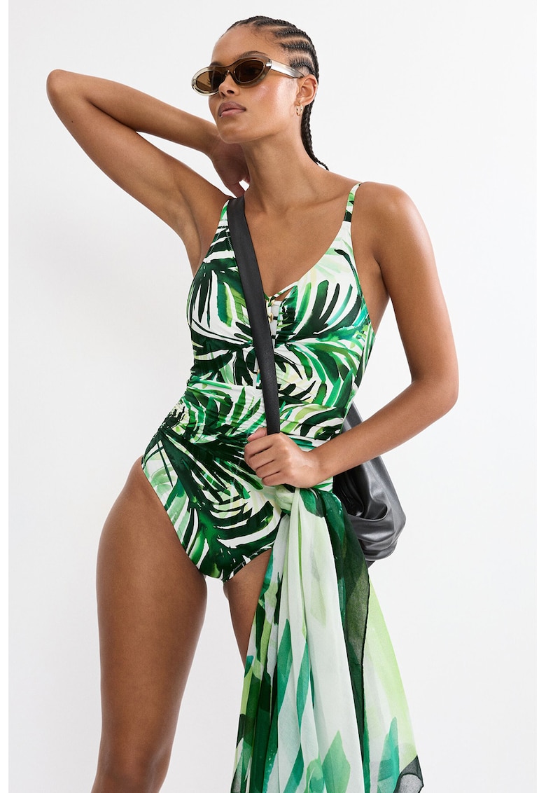 Costum de baie intreg Summer Palm - Verde inchis - Verde pal -