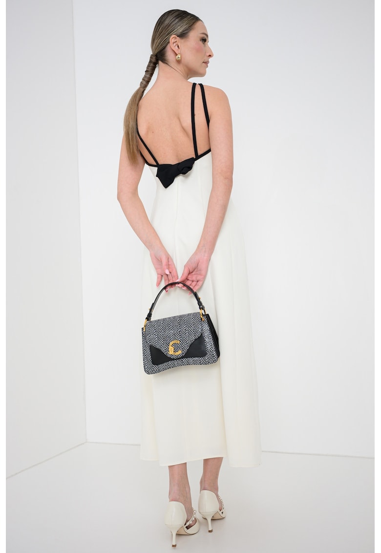 Rochie lunga cu model uni - Alb murdar