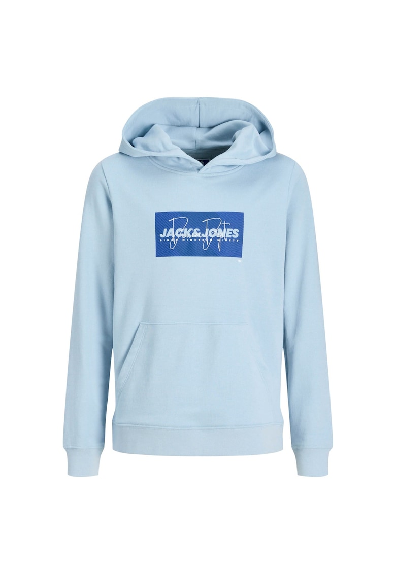 Hanorac JACK &JONES Cole Print Sweat Hood JNR 54715 - Albastru deschis