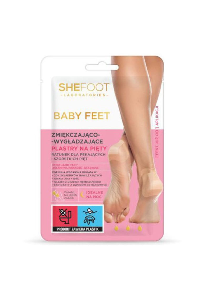 Plasturi calcaie Baby Feet - She Cosmetics - SheFoot - Netezire si inmuiere calcaie - 1 pereche