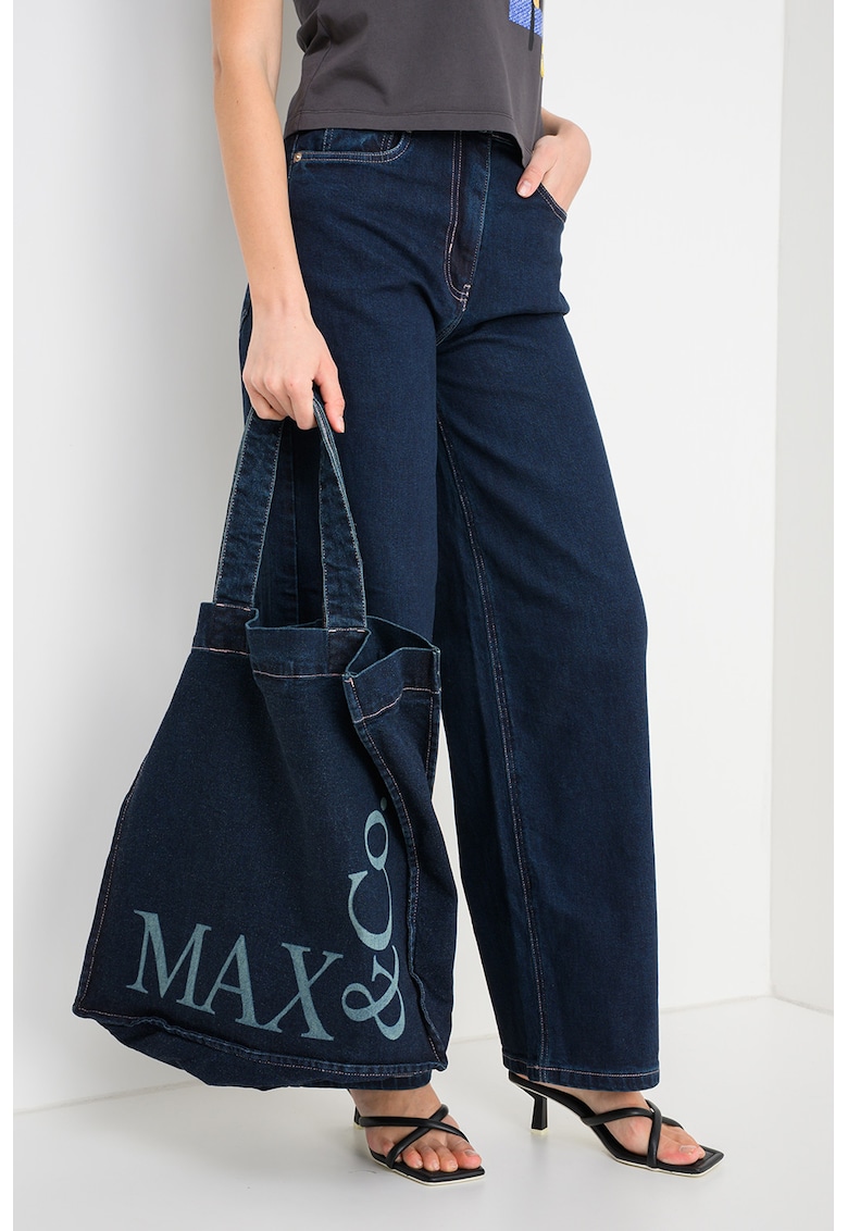 Set de blugi relaxed fit si geanta tote Crusca - Bleumarin