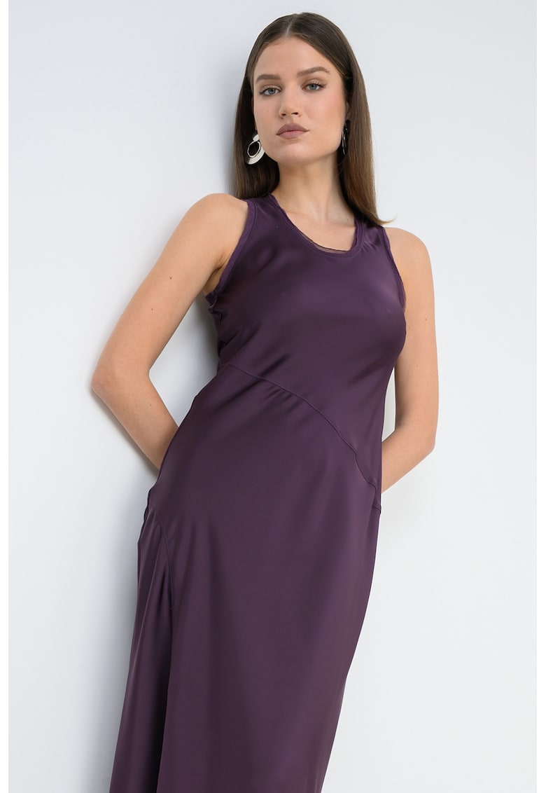 Rochie midi vaporoasa Sub - Violet pruna
