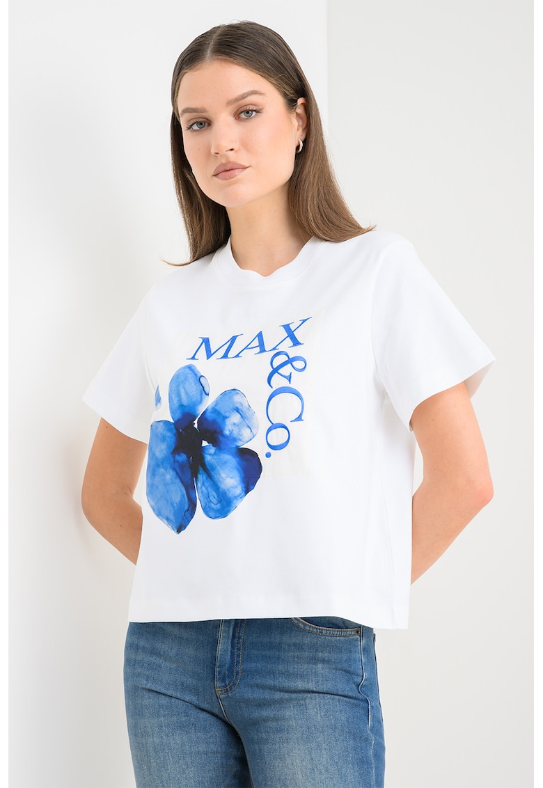 Tricou cu imprimeu Mambo - Alb/Negru/Albastru