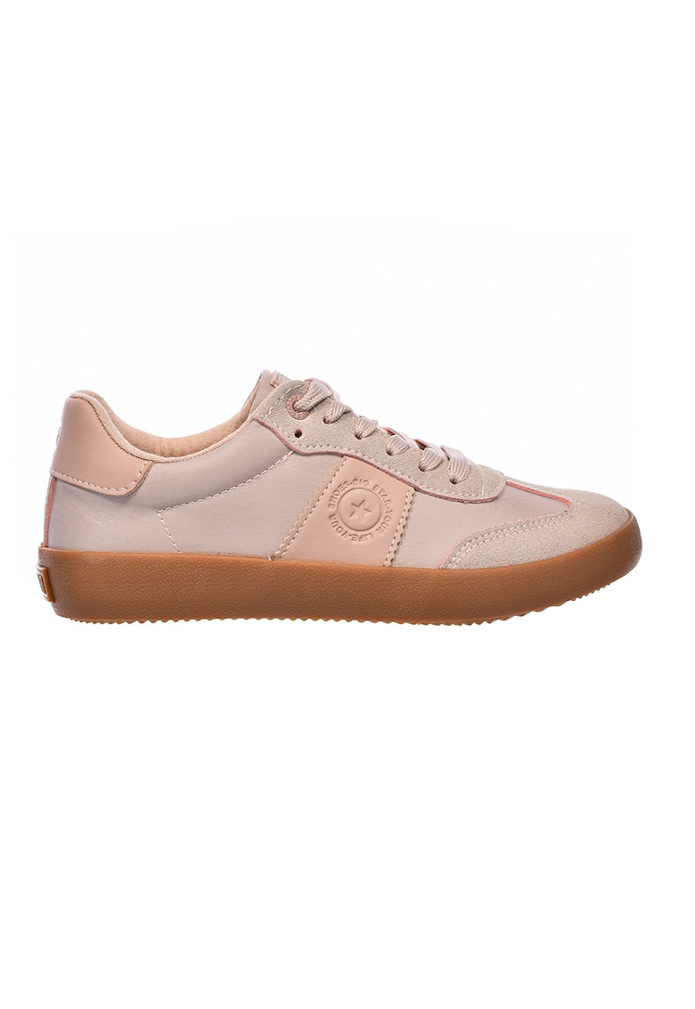Pantofi sport low-cut din piele ecologica - Roz somon