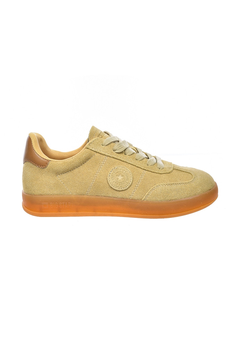 Pantofi sport din piele intoarsa cu model uni - Maro/Bej