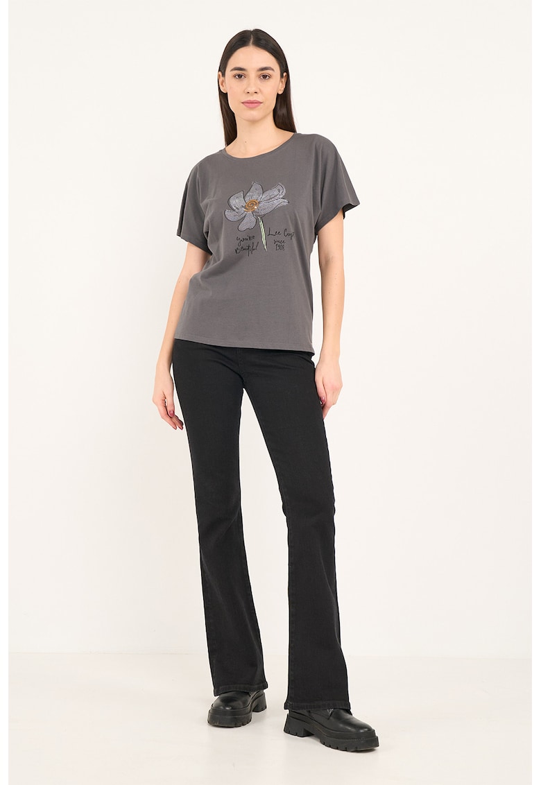 Blugi bootcut cu talie inalta - Negru