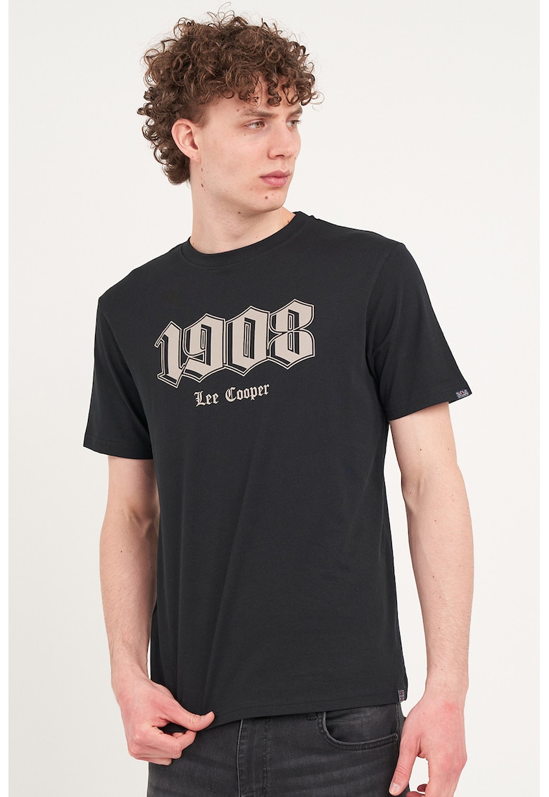 Tricou regular fit cu logo - Negru