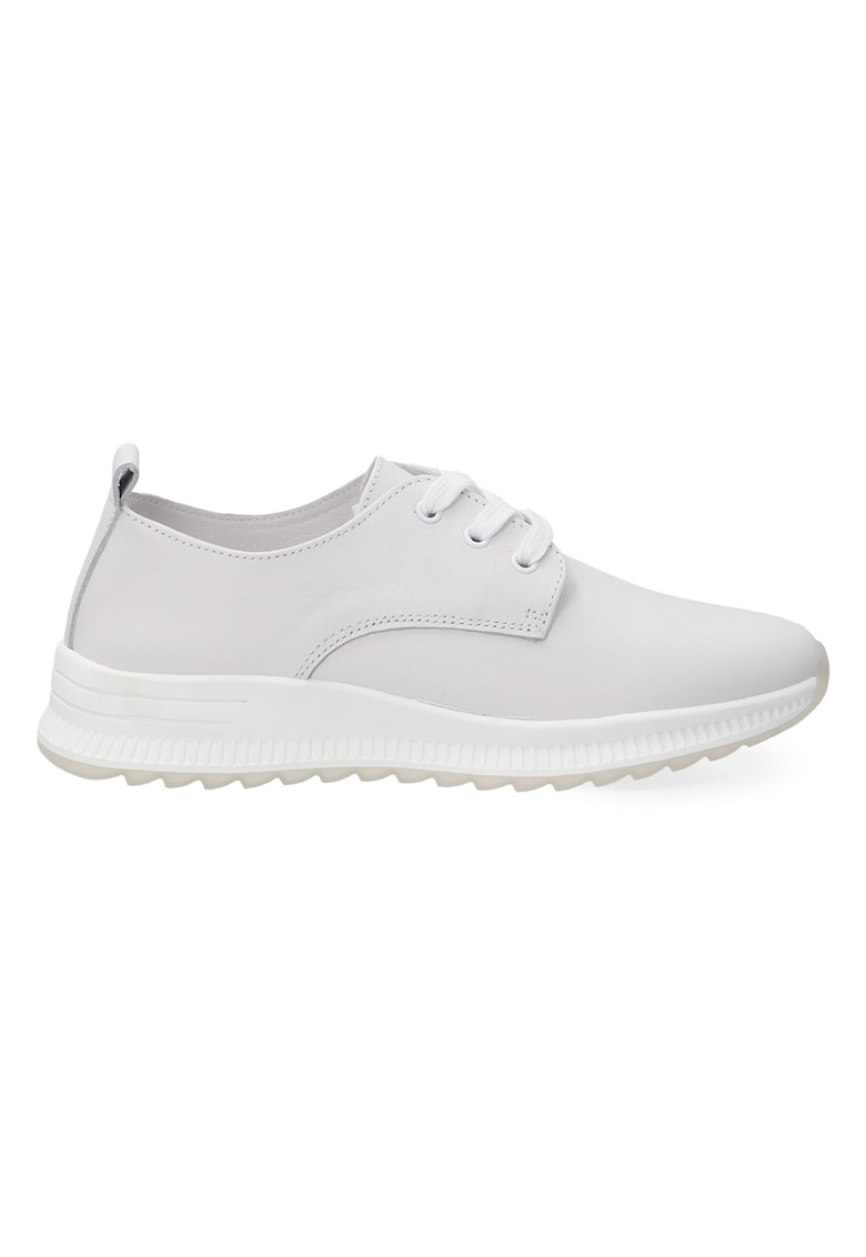 Tenisi din piele cu talpa wedge