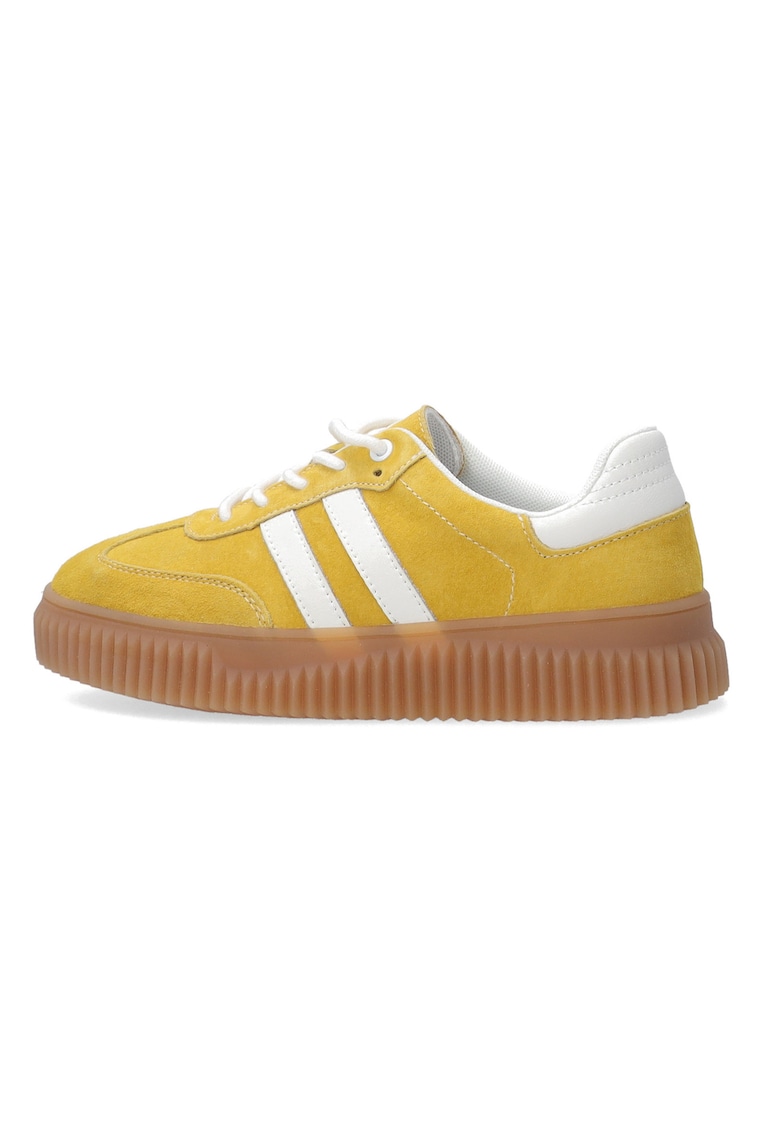 Pantofi sport wedge din piele intoarsa - Galben