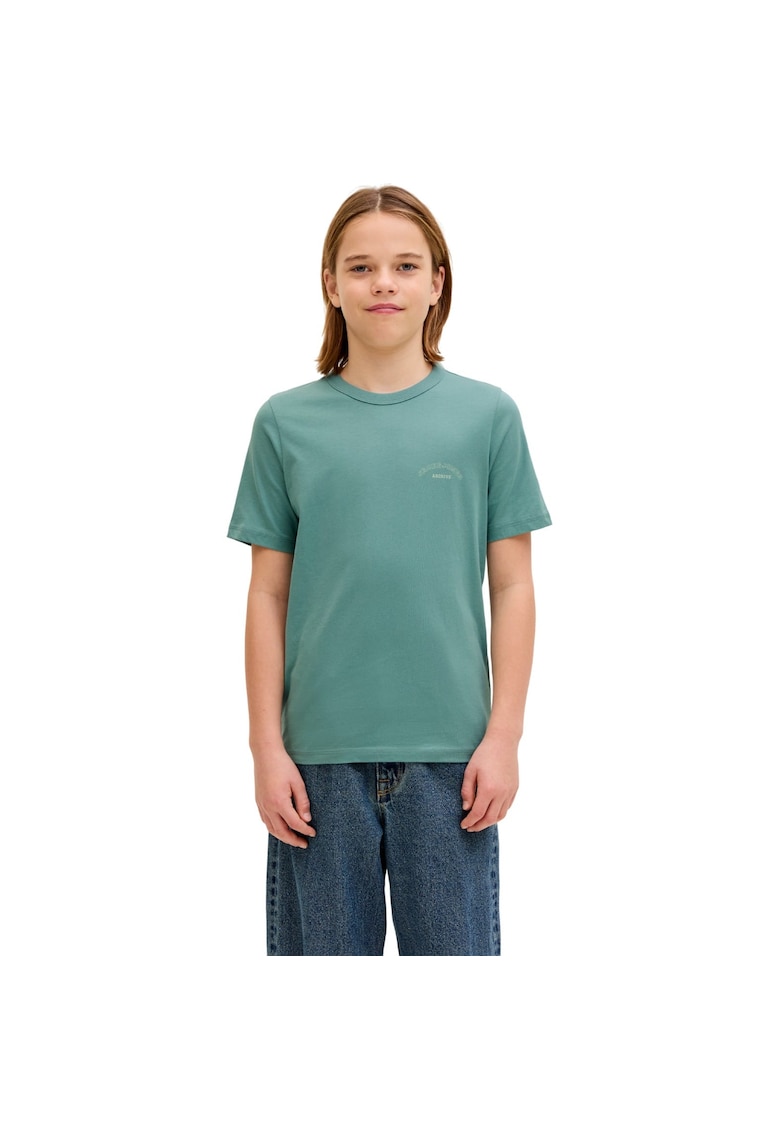 Tricou JACK &JONES College Logo Crew Neck JNR 54730 - Turcoaz