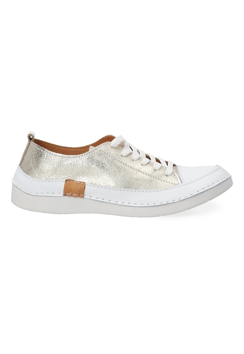 Pantofi sport din piele naturala cu aspect metalizat