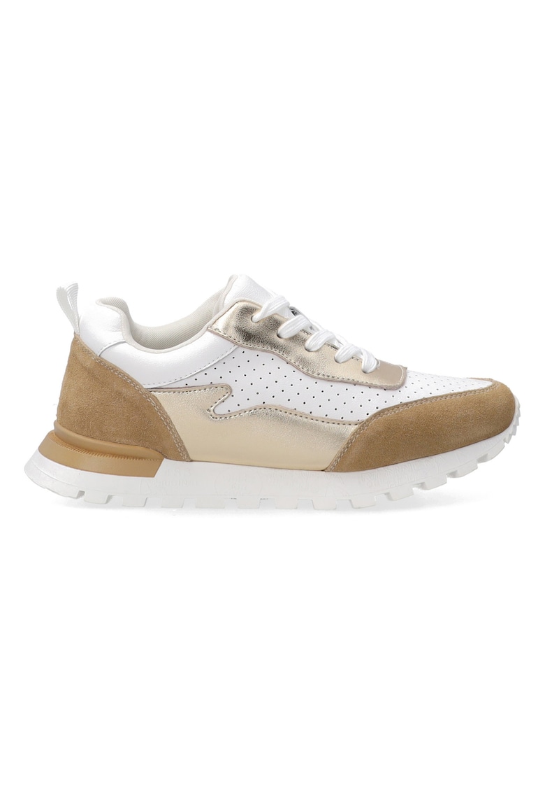 Pantofi sport cu perforatii si garnituri contrastante