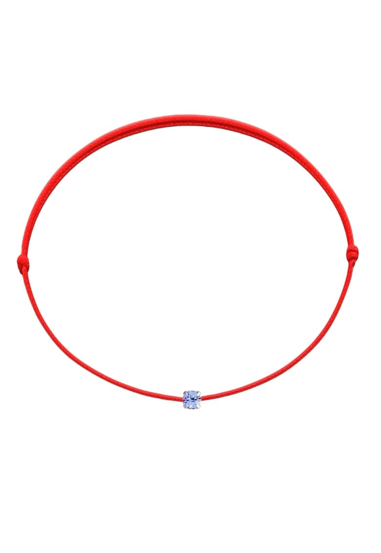 Bratara Martisor cu Cristal Swarovski Mov - snur rosu reglabil