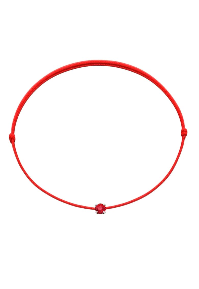 Bratara Martisor cu Cristal Swarovski Rosu - snur rosu reglabil