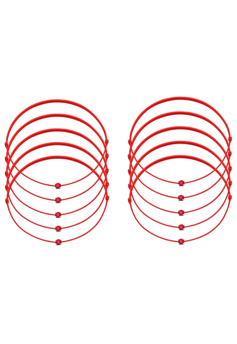 Set 10 Bratari Martisor cu Cristale Swarovski Rosii