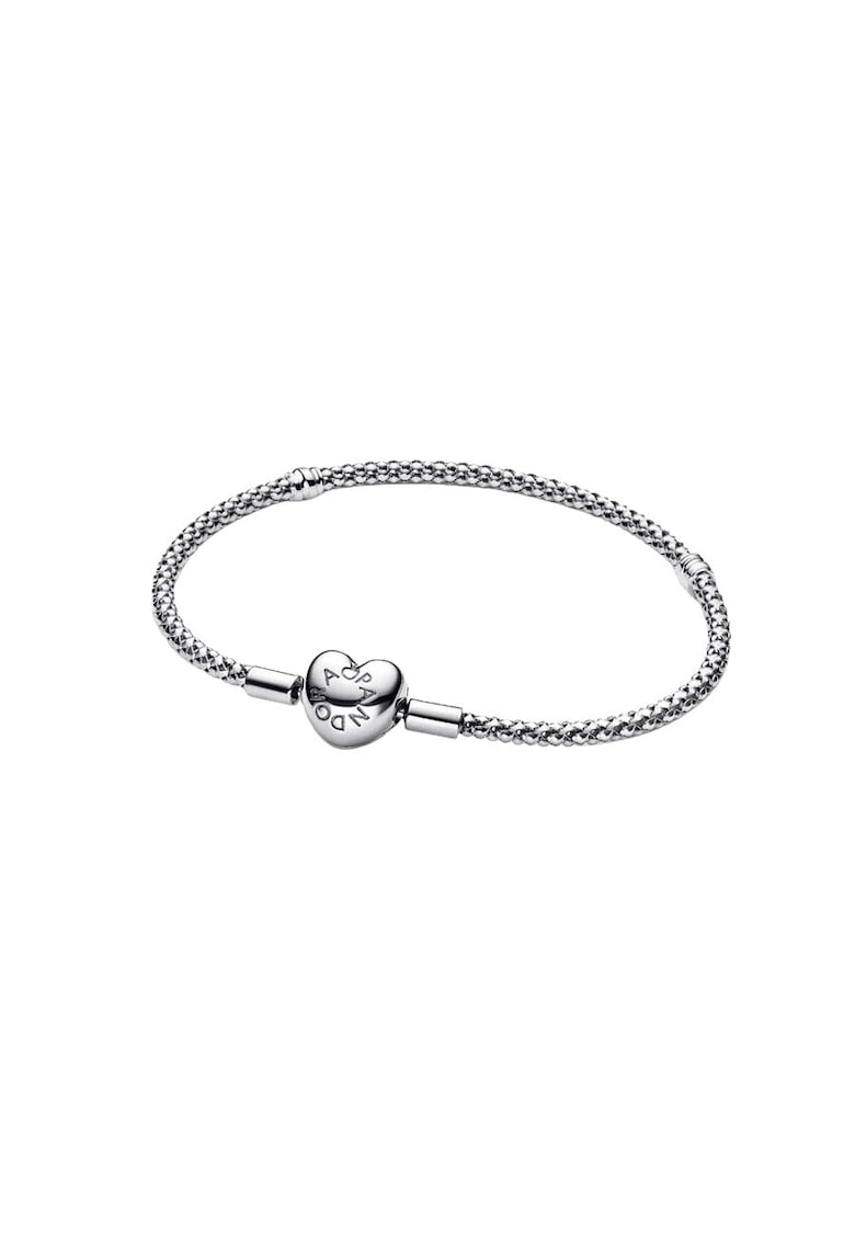 Bratara impletita cu inchizatoare tip inima Argint 925 - 18cm