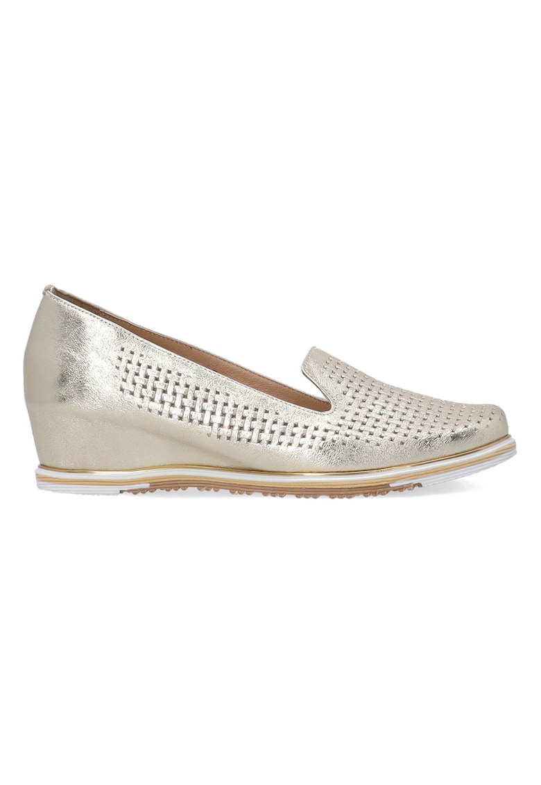 Pantofi wedge cu aspect metalizat