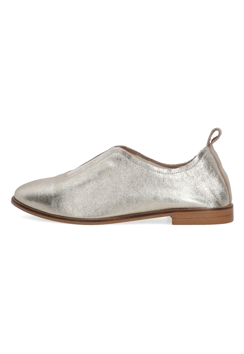 Pantofi din piele cu aspect metalizat