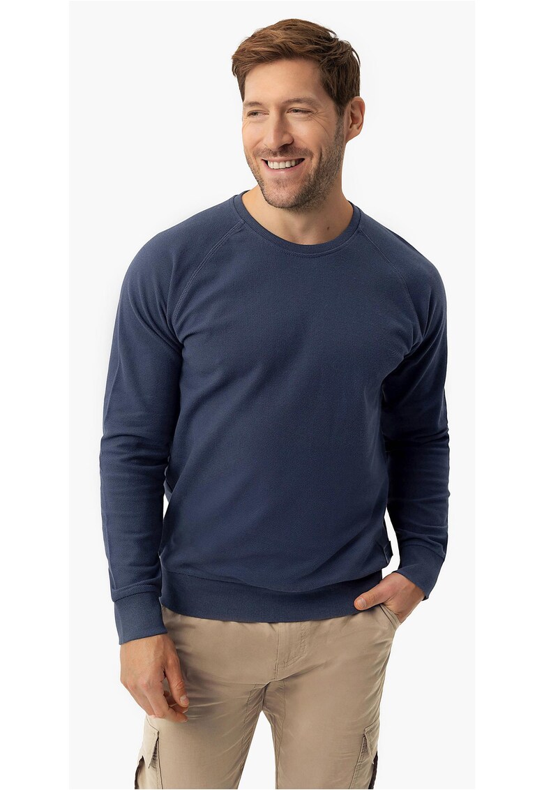 Bluza de trening din bumbac cu textura - B-Lion - albastru marin melange - Albastru marin