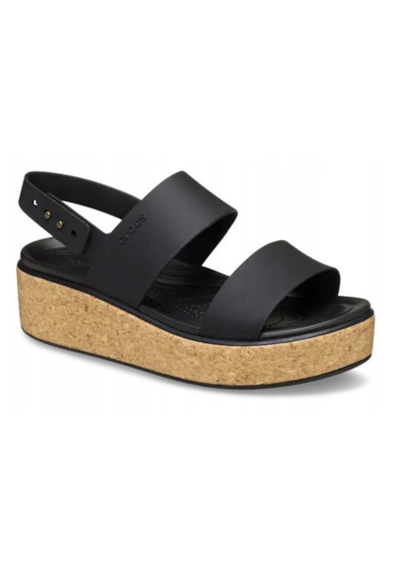 Sandale dama - Brooklyn Cork Low Wedge 21144 Sandal - Negru - Negru