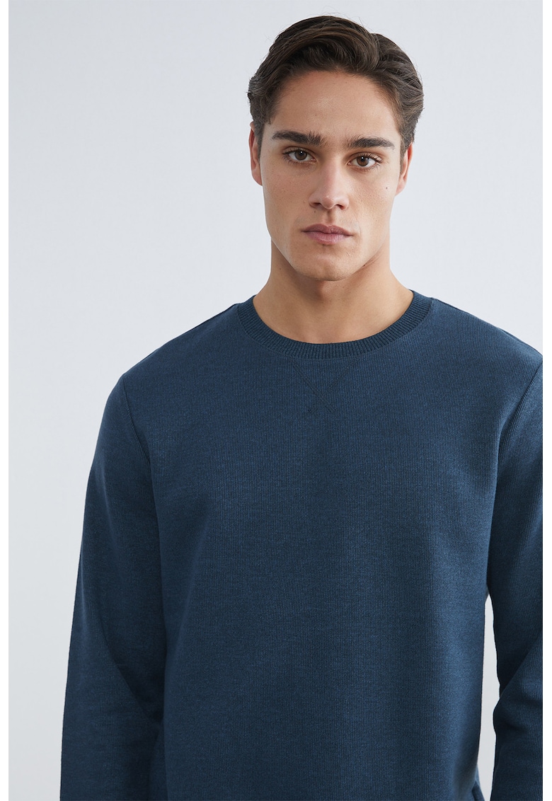 Bluza de trening cu decolteu la baza gatului Classic - Bleumarin