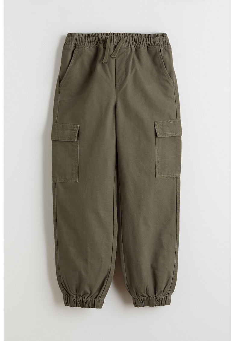Pantaloni cargo cu model uni - Kaki