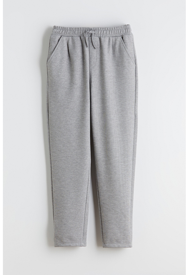 Pantaloni de trening cu croiala slim-fit si snur - Gri deschis melange