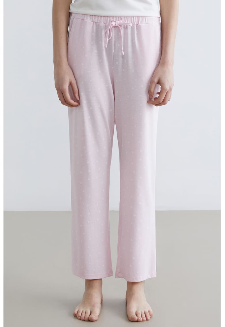 Pantaloni de pijama cu snur - Roz pal