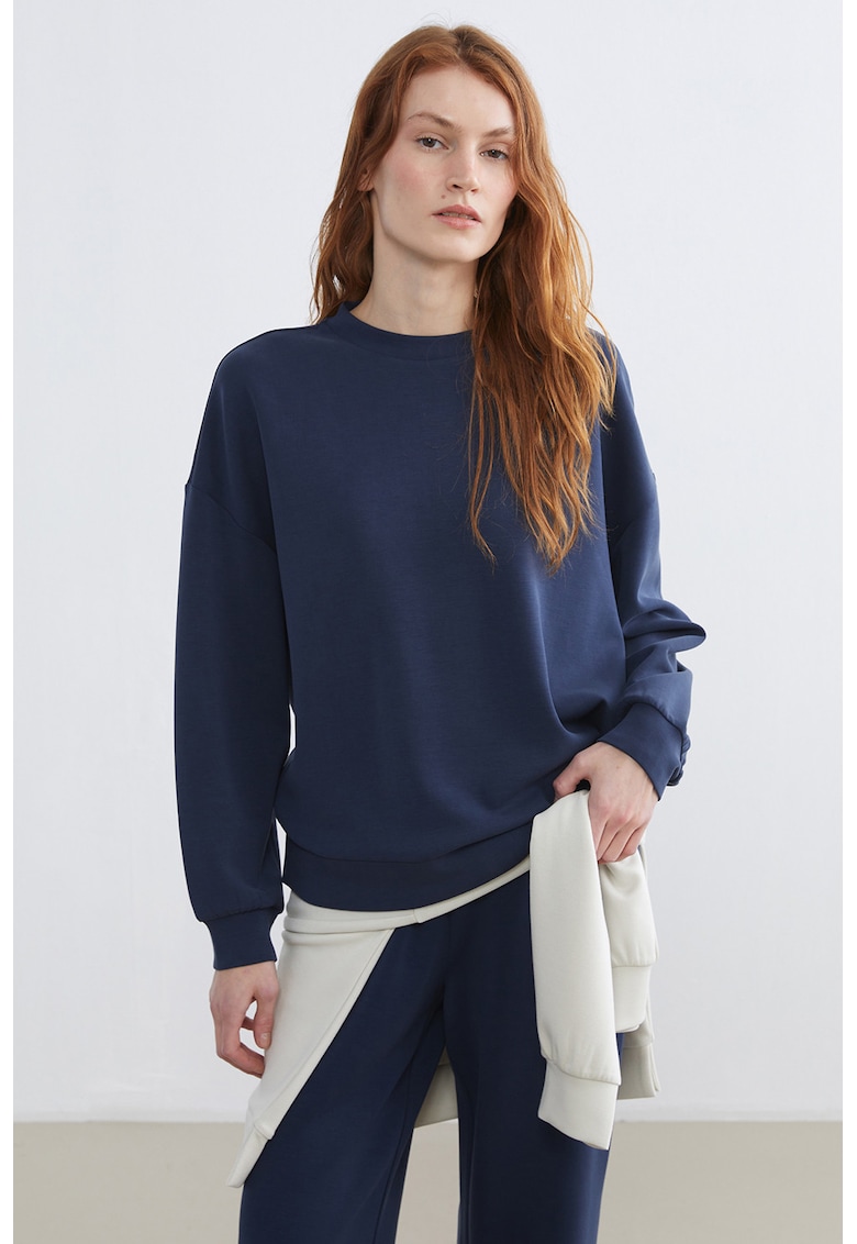 Bluza de trening din amestec de modal - Bleumarin