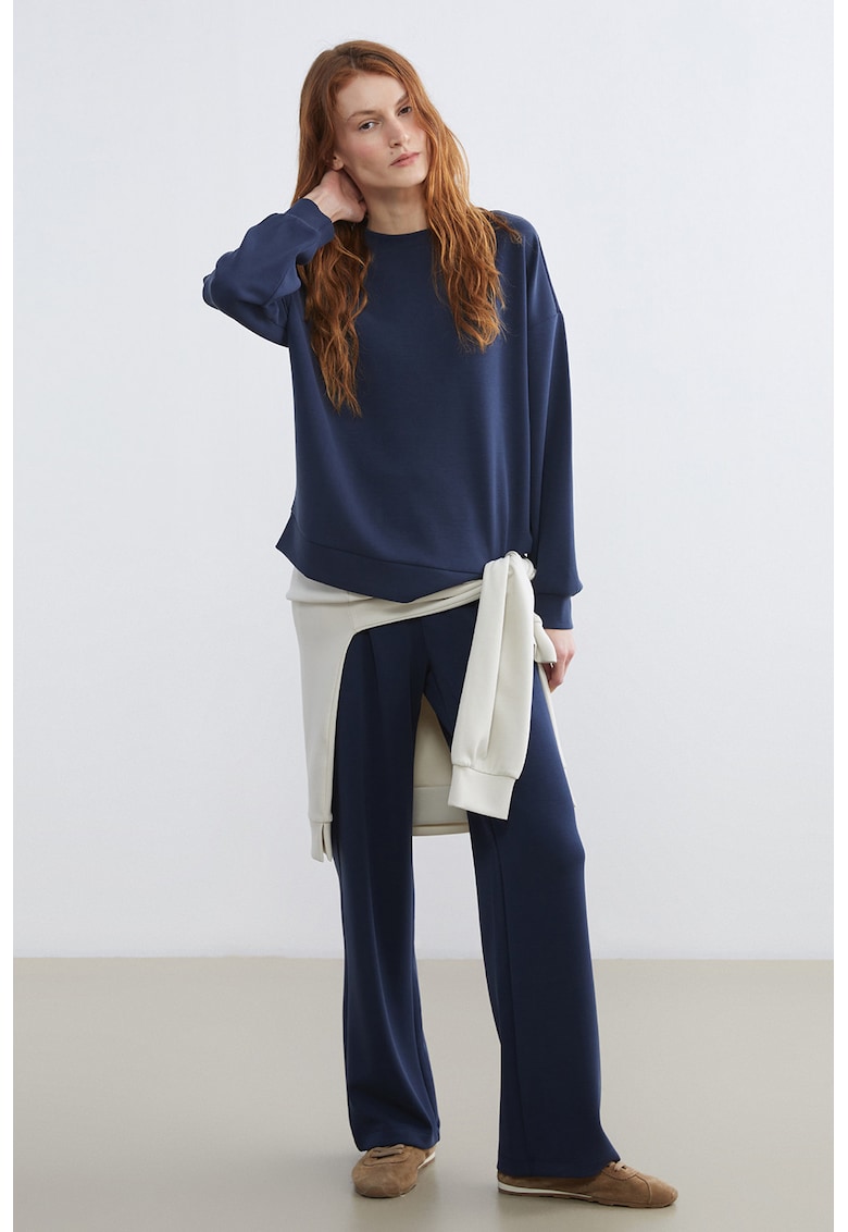 Pantaloni de trening din amestec de modal cu croiala relaxed-fit - Bleumarin