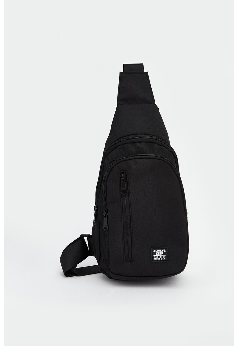 Borseta cu buzunare cu fermoar - Negru