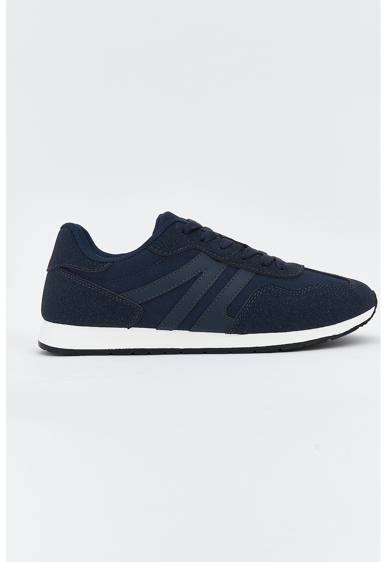 Pantofi sport cu insertii de material textil - Bleumarin