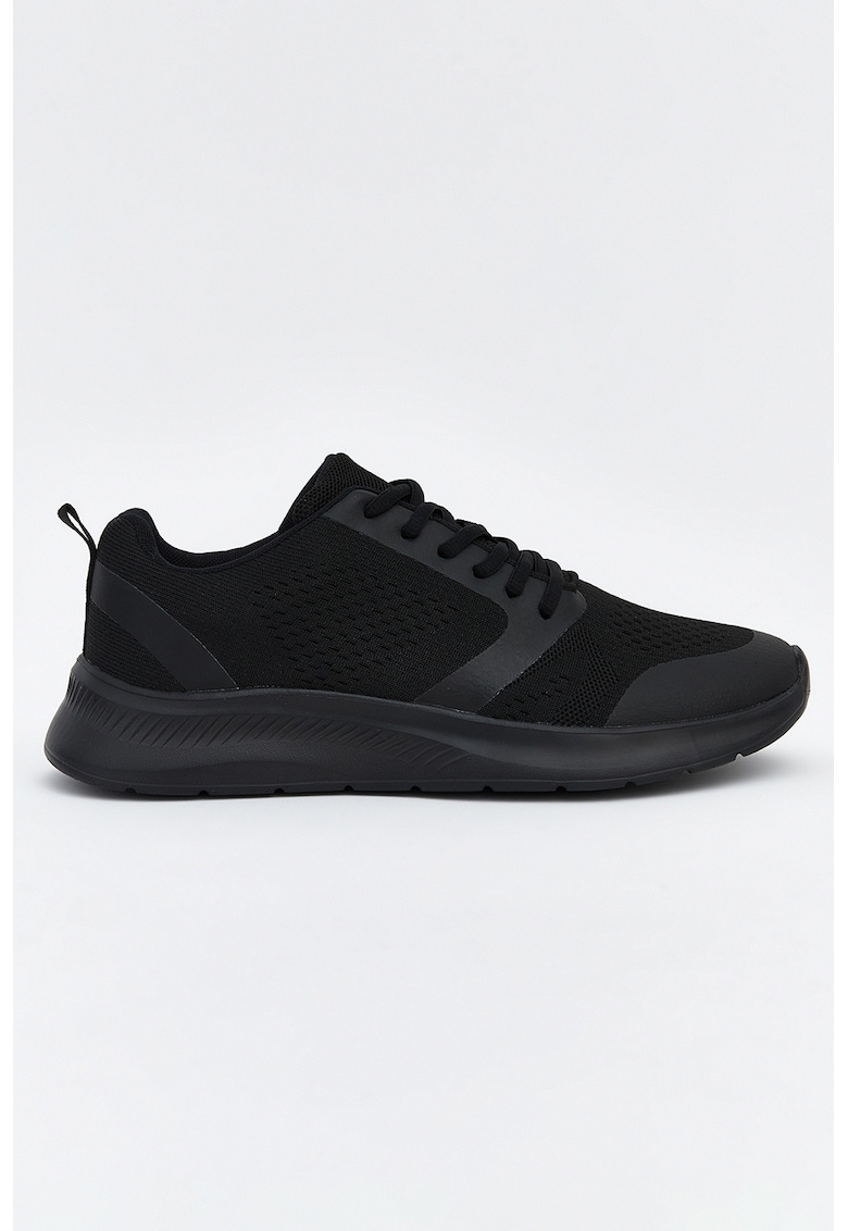 Pantofi sport low-cut din material textil - Negru