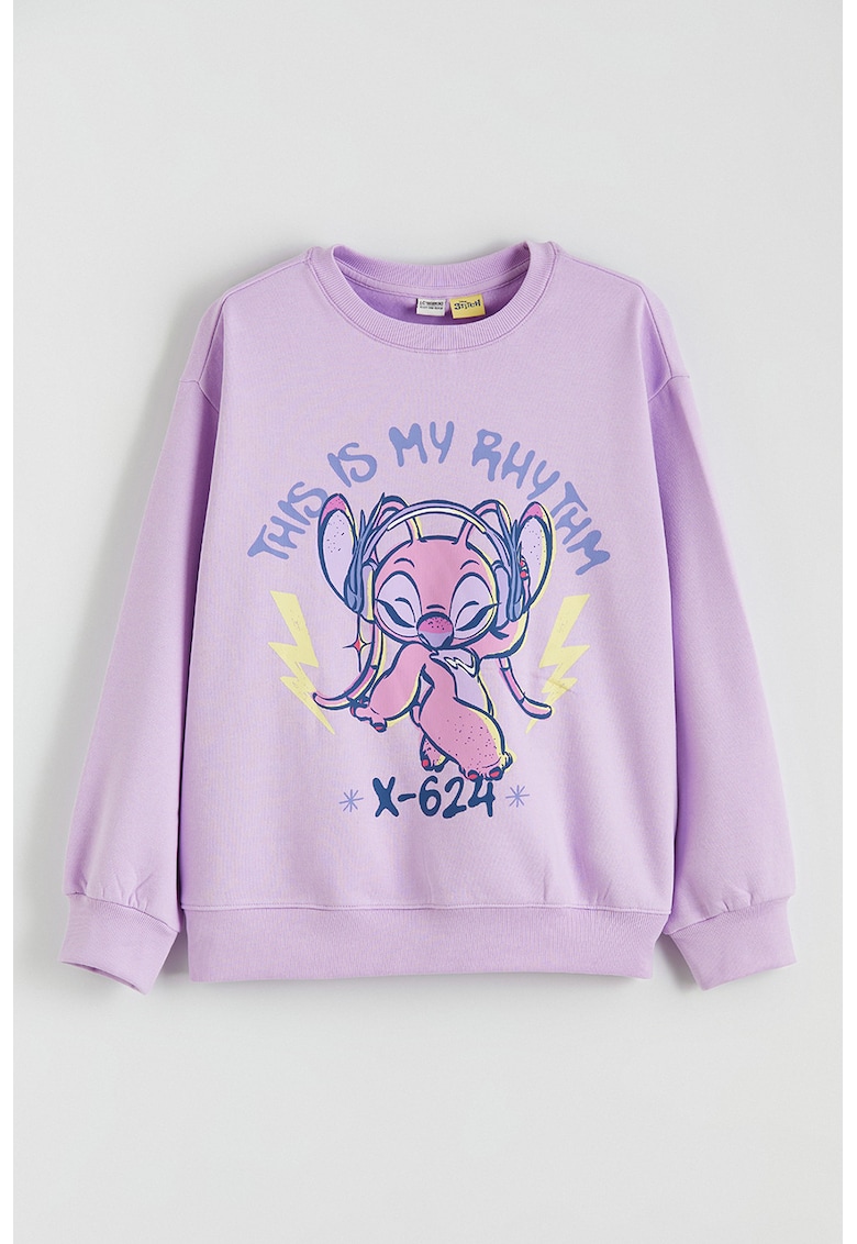 Bluza de trening din amestec de bumbac cu imprimeu cu inger - Lila