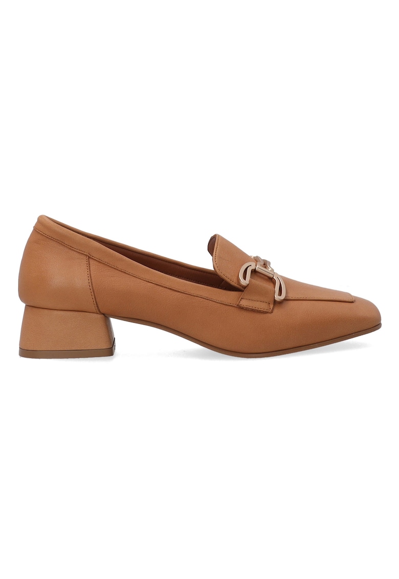 Pantofi loafer din piele - cu toc masiv