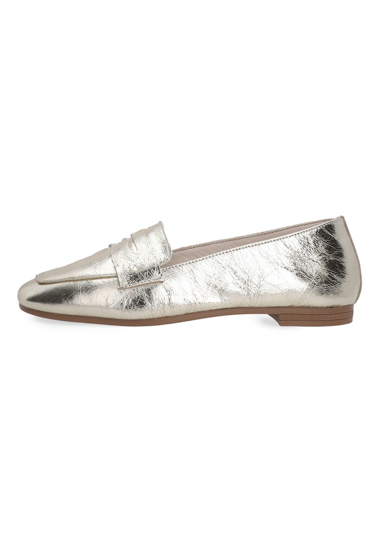 Pantofi loafer cu aspect metalizat - din piele