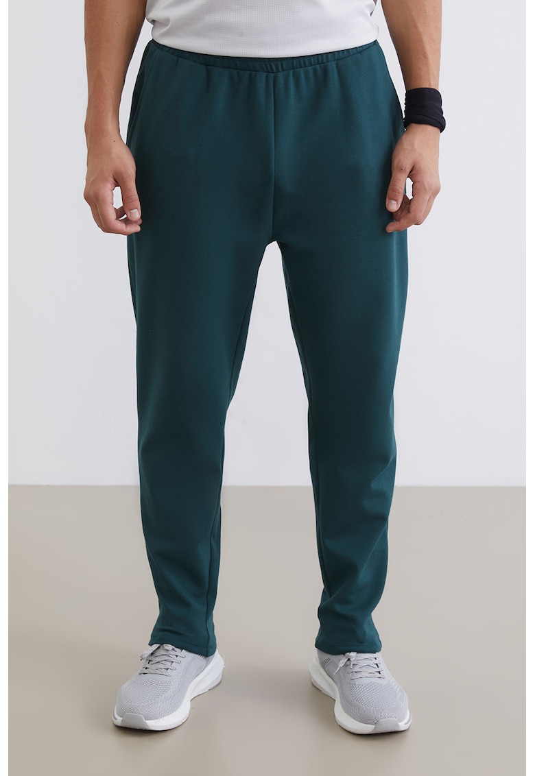 Pantaloni de trening regular fit cu model uni - Verde englez