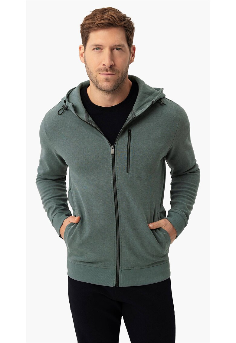 Hanorac din bumbac cu gluga cu fermoar - B-Bogy - albastru - Albastru